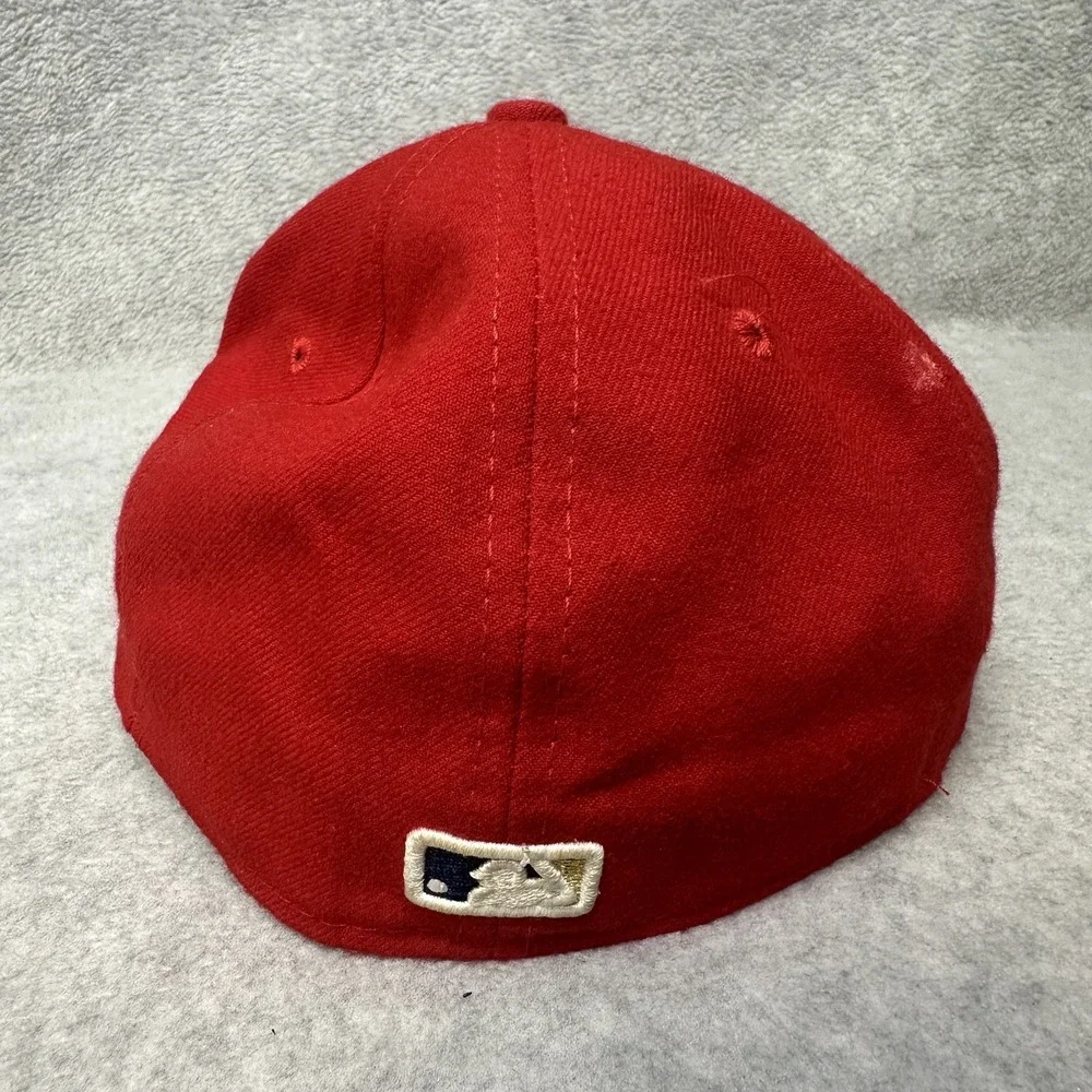 Washington Nationals Hat Cap Fitted Mens 7 Red MLB Baseball New Era‎ DC Logo